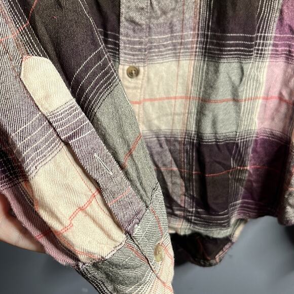 Lucky Brand Plum Plaid Button Down Long Sleeve Shirt Size Small - Picture 7 of 11